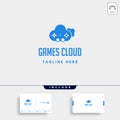 cloud game logo design template vector icon element