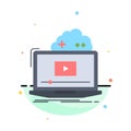 Cloud, game, online, streaming, video Flat Color Icon Vector