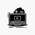 Cloud, game, online, streaming, video Glyph Icon. Vector isolated illustration Royalty Free Stock Photo