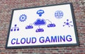 Cloud gaming concept on a billboard Royalty Free Stock Photo