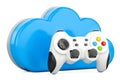 Cloud gaming concept with gamepad, 3D rendering Royalty Free Stock Photo