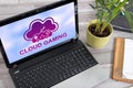 Cloud gaming concept on a laptop Royalty Free Stock Photo