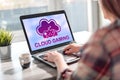 Cloud gaming concept on a laptop screen Royalty Free Stock Photo