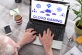 Cloud gaming concept on a laptop screen Royalty Free Stock Photo