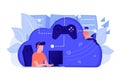 Cloud gaming concept vector illustration Royalty Free Stock Photo