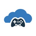 Cloud, gaming icon. Simple editable vector design isolated on a white background Royalty Free Stock Photo