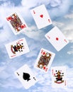 Cloud gaming with playing cards Royalty Free Stock Photo