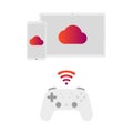 Cloud gaming on tablet and phone Royalty Free Stock Photo