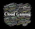 Cloud Gaming Word Cloud. Key Concepts On Streaming, Infrastructure, Performance, Security, Market, And Future Technology Trends In Royalty Free Stock Photo