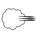 Cloud of gases farting flatulence, a sign of the release of gases