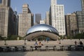 Cloud gate or the Bean in Chicago Millennium Park Royalty Free Stock Photo