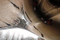 Cloud gate at Chicago Illinois Bean mirror art with people and buildings mirrored tourist landmark at this mayor USA city. Royalty Free Stock Photo