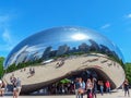 The cloud gate sculpture - millenium park - Chicago Royalty Free Stock Photo