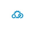Cloud gear logo template. Cloud computing vector design