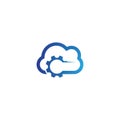 Cloud gear logo vector icon Royalty Free Stock Photo