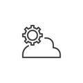 Cloud Gear outline icon