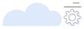 Cloud Technology Integration with Gear Representing Optimization and Automation Royalty Free Stock Photo