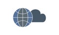 Cloud global Internet icon isolated on white background. Royalty Free Stock Photo