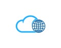 Cloud Globe Icon Logo Design Element Royalty Free Stock Photo