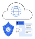 Cloud Computing Network with Data Security, Voice Command, and Communication Features Royalty Free Stock Photo