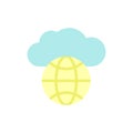 Cloud, globe icon. Simple color vector elements of internet storage icons for ui and ux, website or mobile application Royalty Free Stock Photo