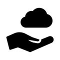 Cloud  glyph flat  icon Royalty Free Stock Photo