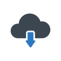 Cloud  glyph flat icon Royalty Free Stock Photo