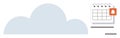 Cloud storage integration with event calendar notification reminder for time management Royalty Free Stock Photo