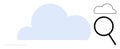 Cloud icon with magnifying glass representing data search and analysis concept Royalty Free Stock Photo