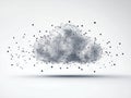 cloud graphic surrounded by technical network, symbolizing connectivity and data exchange. This modern design represents Royalty Free Stock Photo