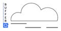 Cloud Storage Concept with Buffer Scale Representing Data Management and Resource Allocation Royalty Free Stock Photo