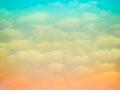 Cloud green, blue, orange sky pastel abstract gradient blurred. Royalty Free Stock Photo