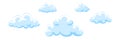 Cloud group. Cloudscape in fluffy cartoon style. Cute sky Royalty Free Stock Photo