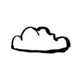 Cloud grunge icon. Vector ink illustration