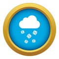 Cloud and hail icon blue vector isolated