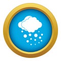 Cloud with hail icon blue vector isolated