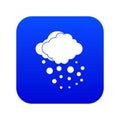 Cloud with hail icon digital blue