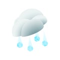 Cloud with hail icon, isometric 3d style Royalty Free Stock Photo