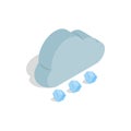Cloud and hail icon, isometric 3d style Royalty Free Stock Photo
