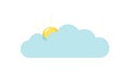 Cloud with Half-Hidden Sun, Partly Cloudy Weather Icon, Vector Design Generative AI Royalty Free Stock Photo