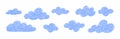 Cloud hand drawn children grunge design. Drawing sky clouds abstract crayon texture doodle icon Royalty Free Stock Photo