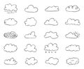 Cloud hand drawn doodle set Royalty Free Stock Photo