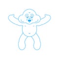 Cloud happy emoji. Face merry emotions. Cloud man Joyful. Vector illustration