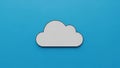 Cloud has a smooth simple outline with soft curves and a subtle shadow Royalty Free Stock Photo