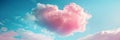 Cloud Heart Isolated, Pink Heart Cloudy Shape in Blue Sky, Wedding Design, Valentine Day Card Royalty Free Stock Photo