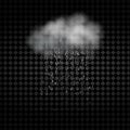 Cloud and heavy fall rain isolated on transparent background
