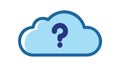 Cloud Help Icon for Support & Information Retrieval, vector design Generative AI Royalty Free Stock Photo