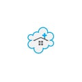Cloud home care concept logo icon Royalty Free Stock Photo