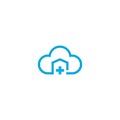 Cloud home care concept logo icon Royalty Free Stock Photo