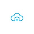 Cloud home care concept logo icon